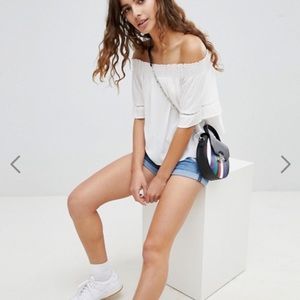 SALE ENDS 1/10: Bershka plain Bardot in white